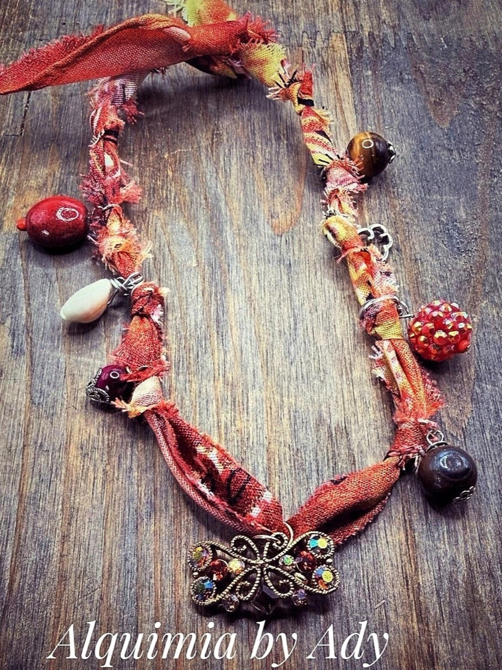 Alquimia by Ady Statement Pendant Necklace in Red & Multicolor